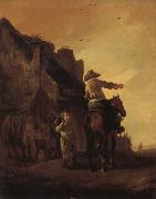 Philips Wouwerman A Rider Conversing with a Peasant oil on canvas